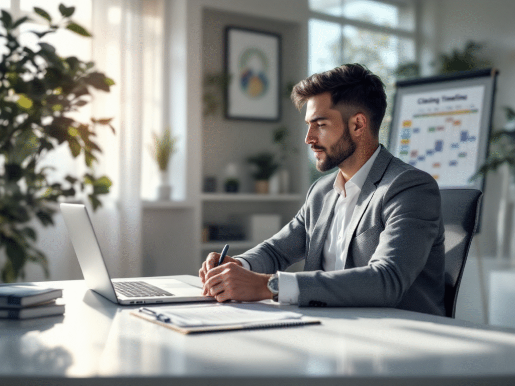 Realtor using a transaction coordinator checklist to stay on schedule