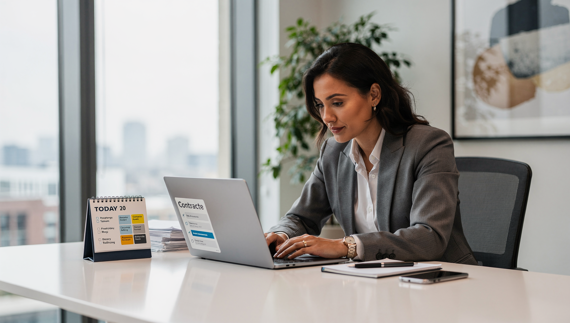 Realtor using a checklist to hire a transaction coordinator and stay organized
