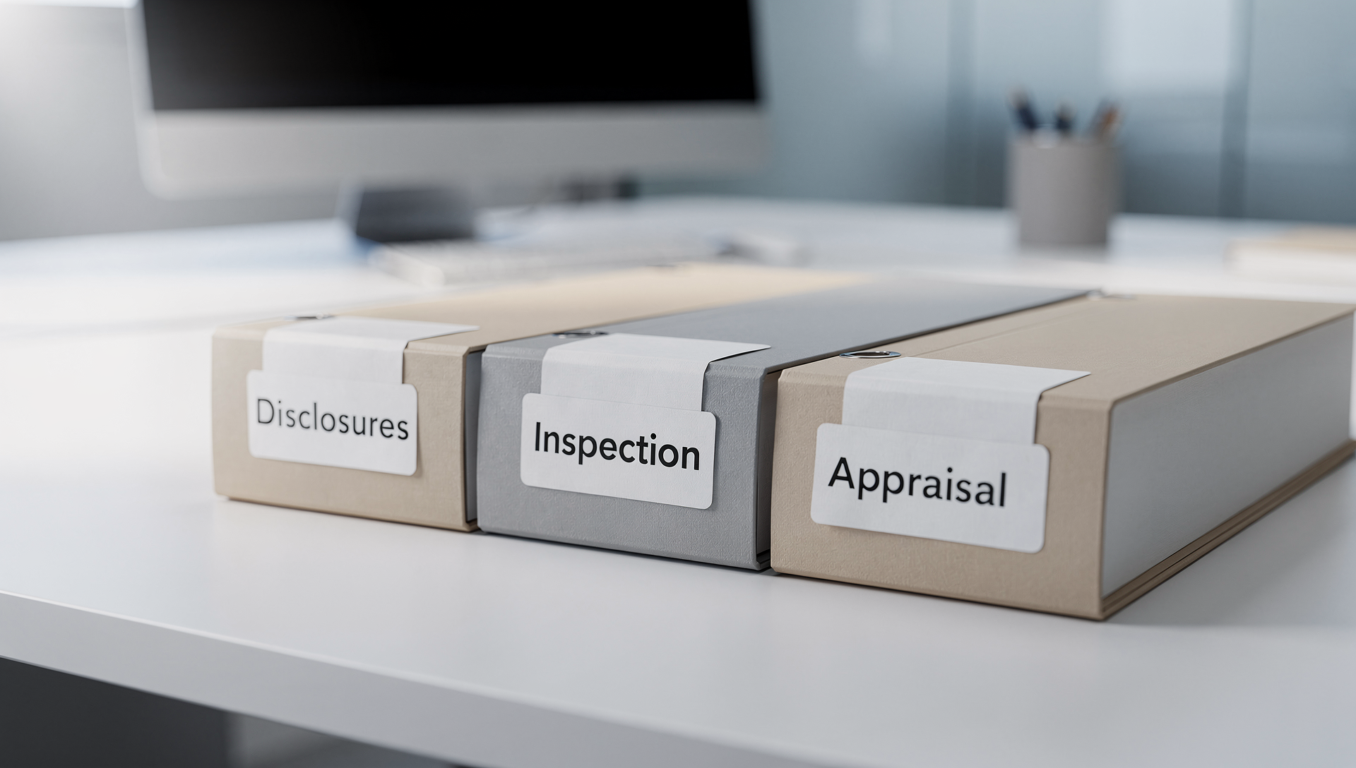 Realtor transaction checklist and contract folder ready for closing