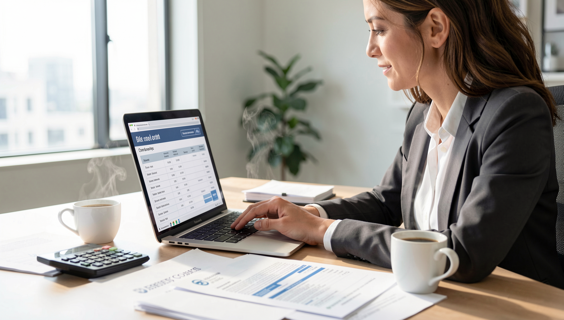 Real estate agent reviewing transaction coordinator costs at a desk